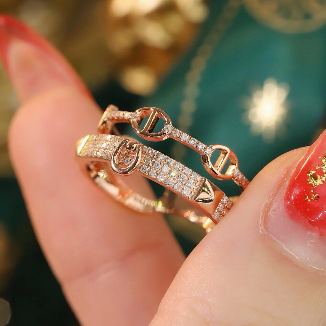 14k Gold 0.4 Ct Natural H Diamond Ring - 6