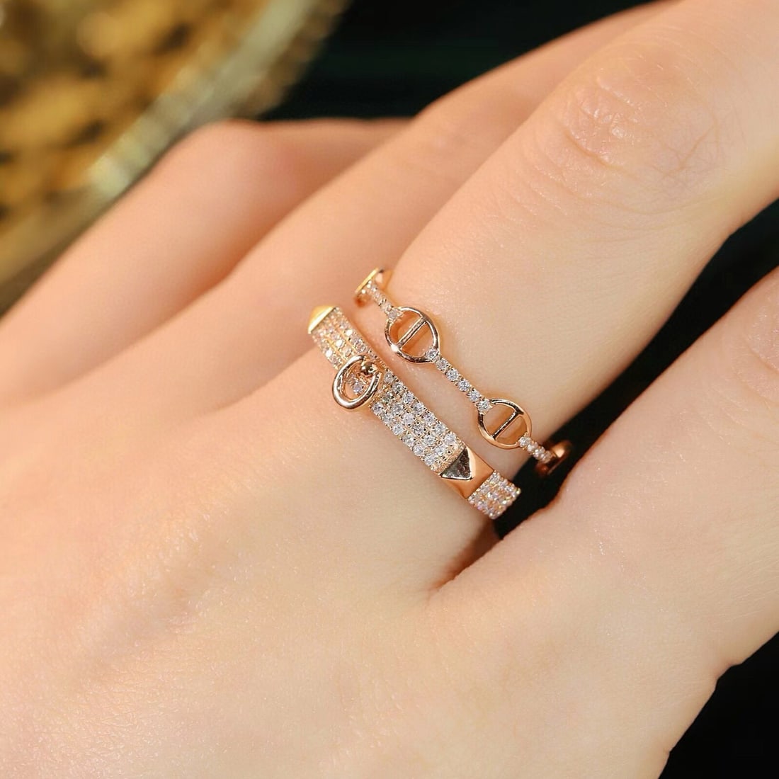 14k Gold 0.4 Ct Natural H Diamond Ring - 8