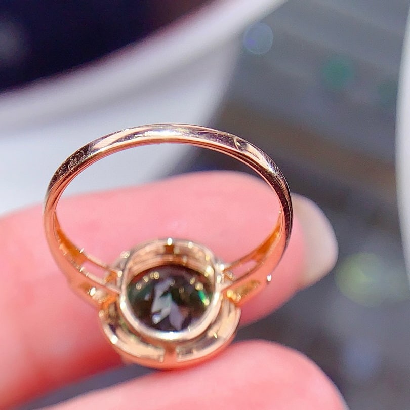 14k Gold 4.24 Ctw Natural Tourmaline & Diamond Ring - 5