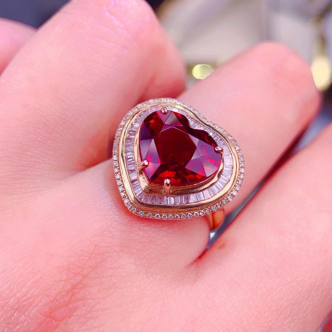 14k Gold 6.3 Ct Natural Tourmaline & Diamond Ring - 5