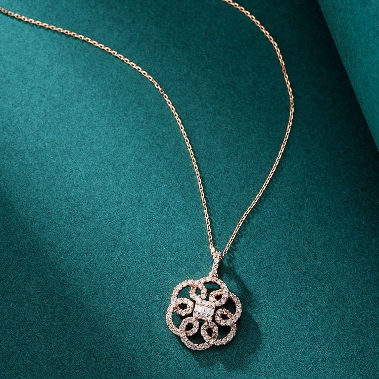 14k Gold 0.63 Ctw Natural H Diamond Pendant( Without Chain ) - 3