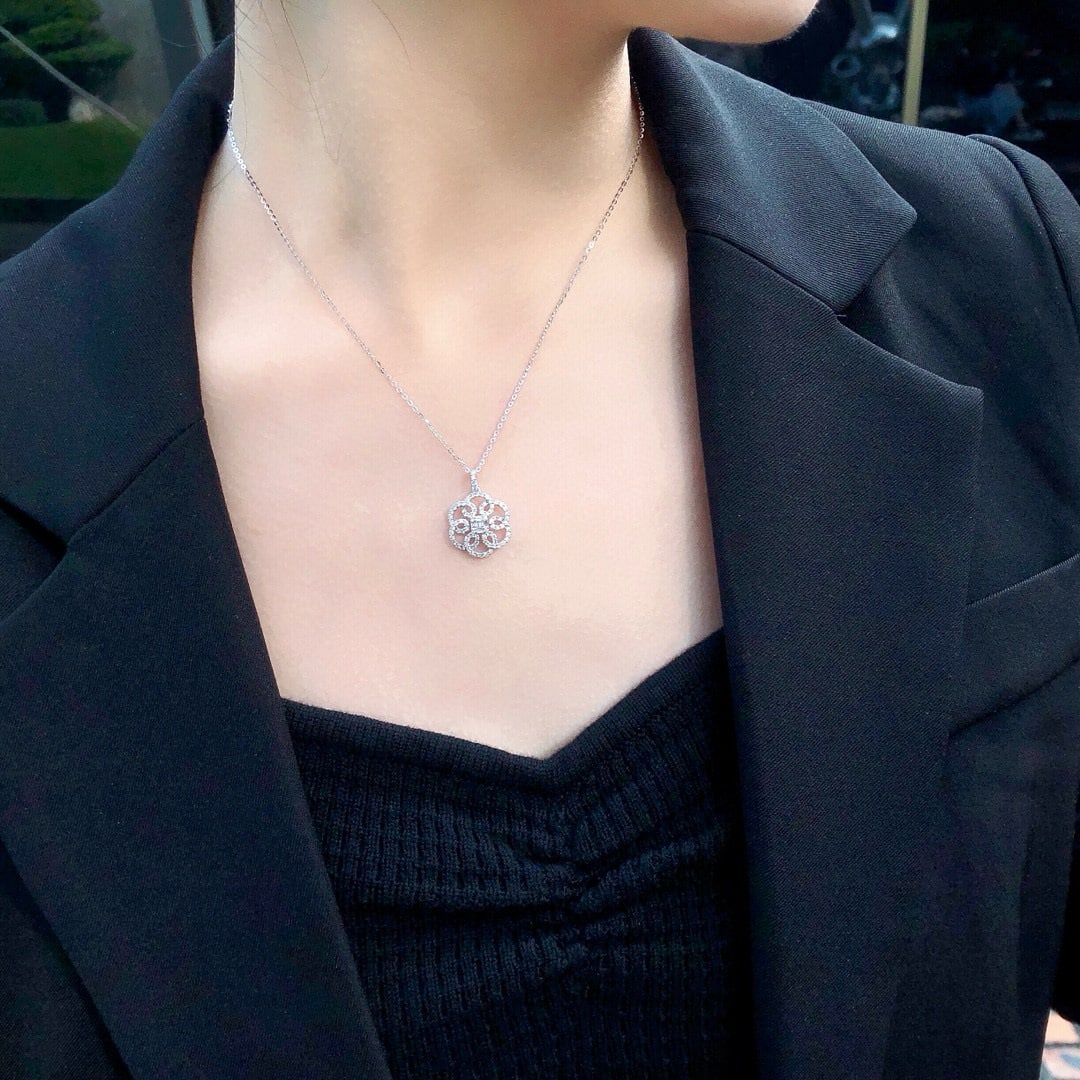 14k Gold 0.63 Ctw Natural H Diamond Pendant( Without Chain ) - 5