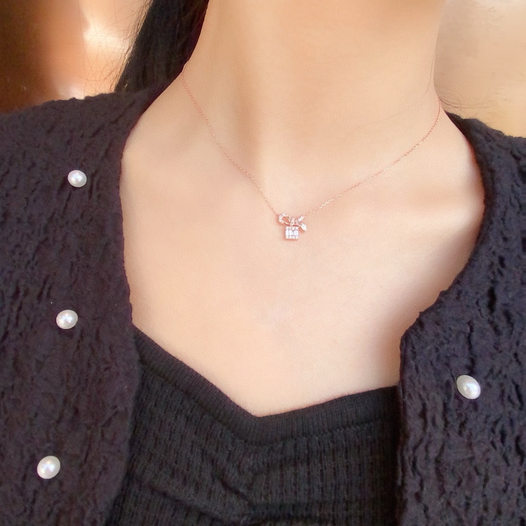 14k Gold 0.25 Ctw Natural H Diamond Necklace - 5