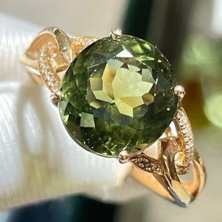 14k Gold 5.65 Ct Natural Tourmaline & Diamond Ring - 6