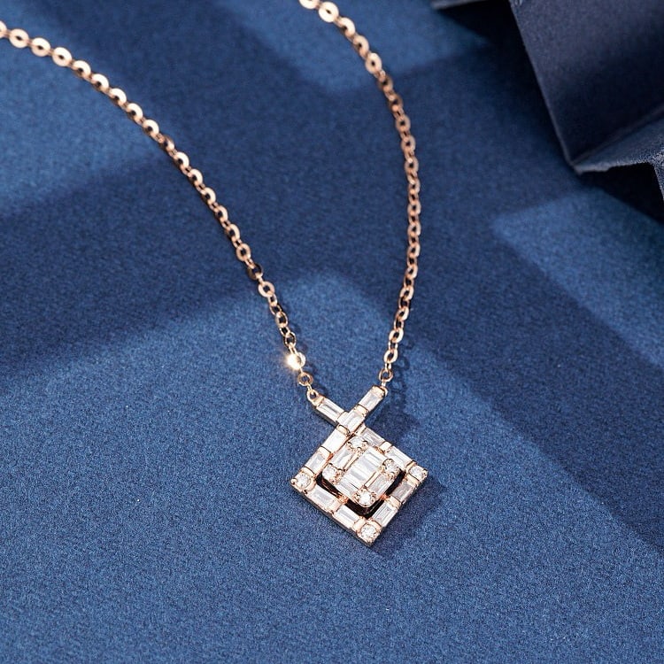 14k Gold 0.24 Ctw Natural H Diamond Necklace - 2