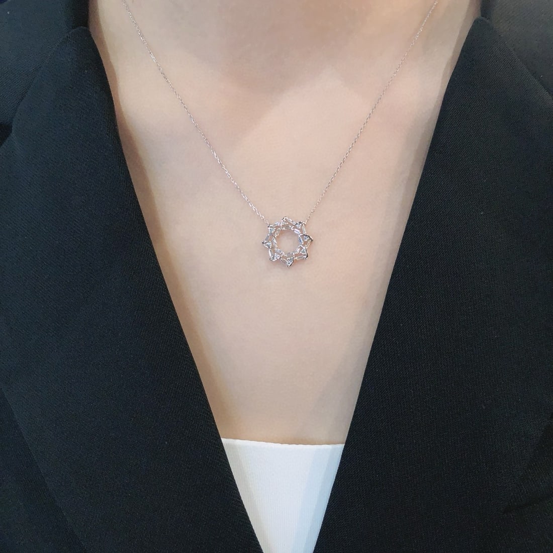 14k Gold 0.35 Ctw Natural H Diamond Necklace - 5