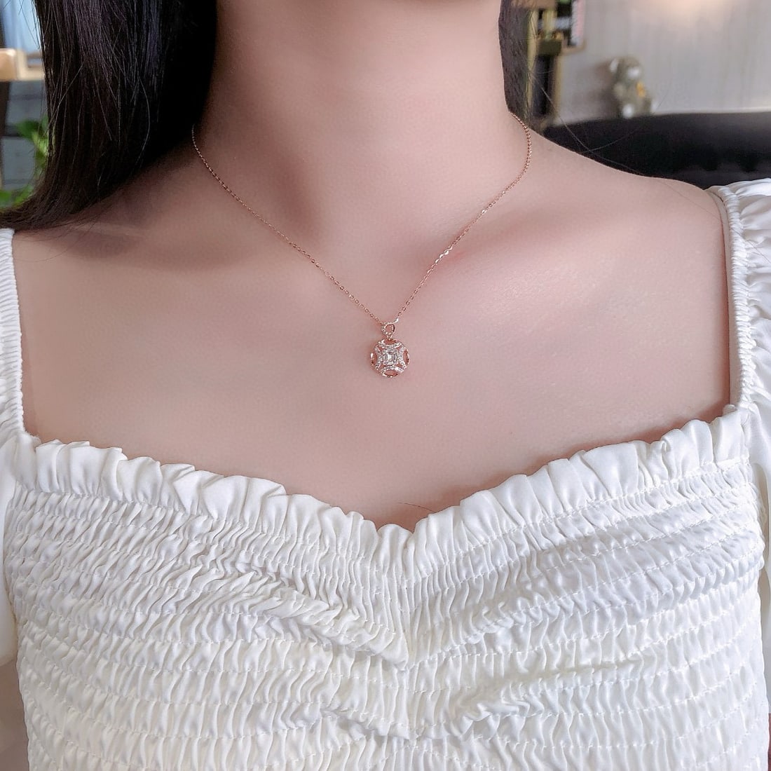 14k Gold 0.30 Ctw Natural H Diamond Pendant( Without Chain ) - 5