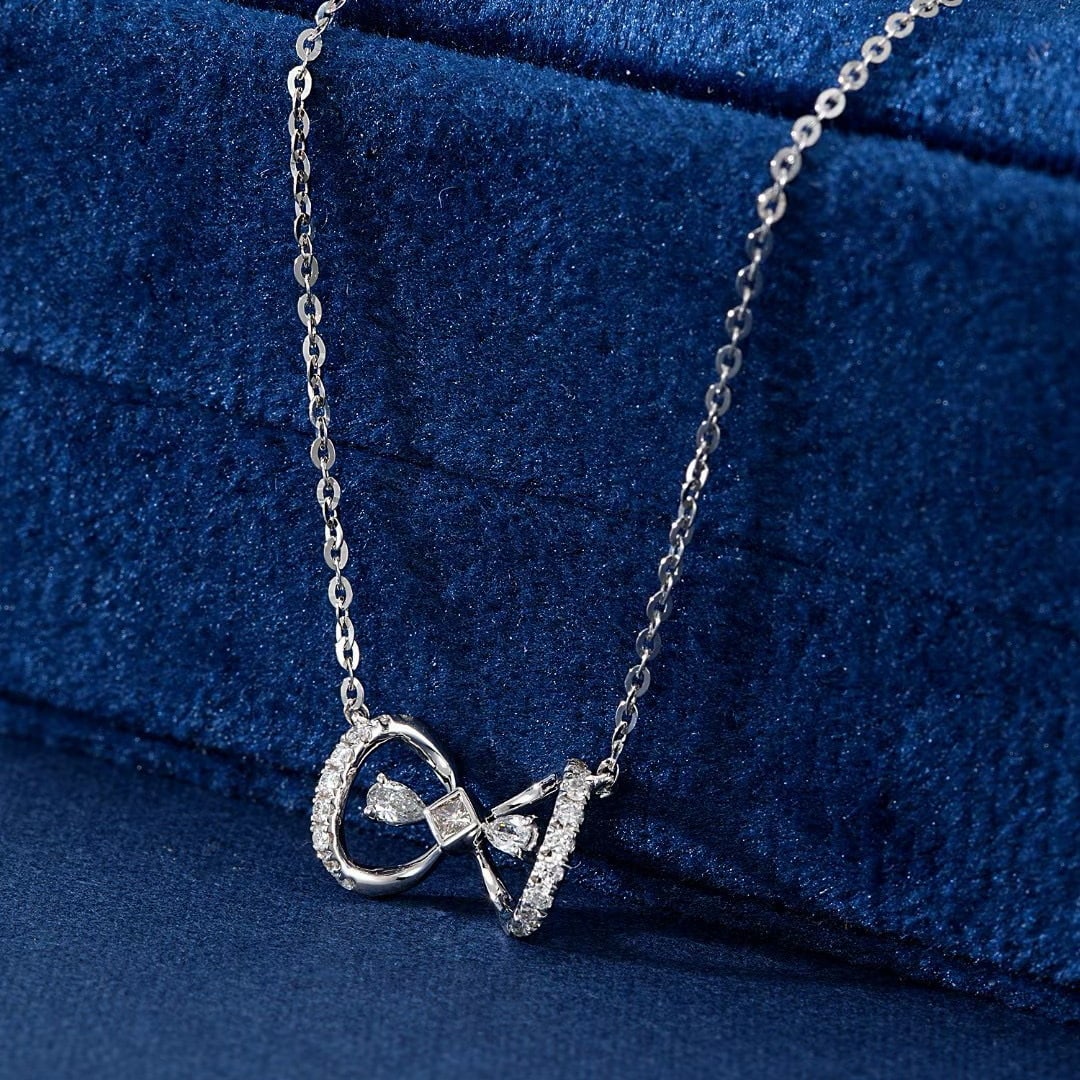 14k Gold 0.14 Ctw Natural H Diamond Necklace - 2