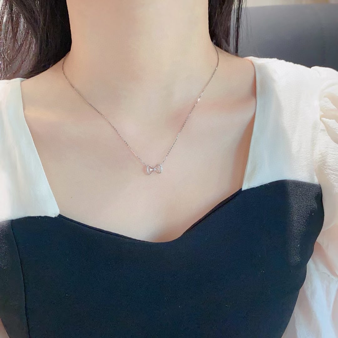 14k Gold 0.14 Ctw Natural H Diamond Necklace - 4