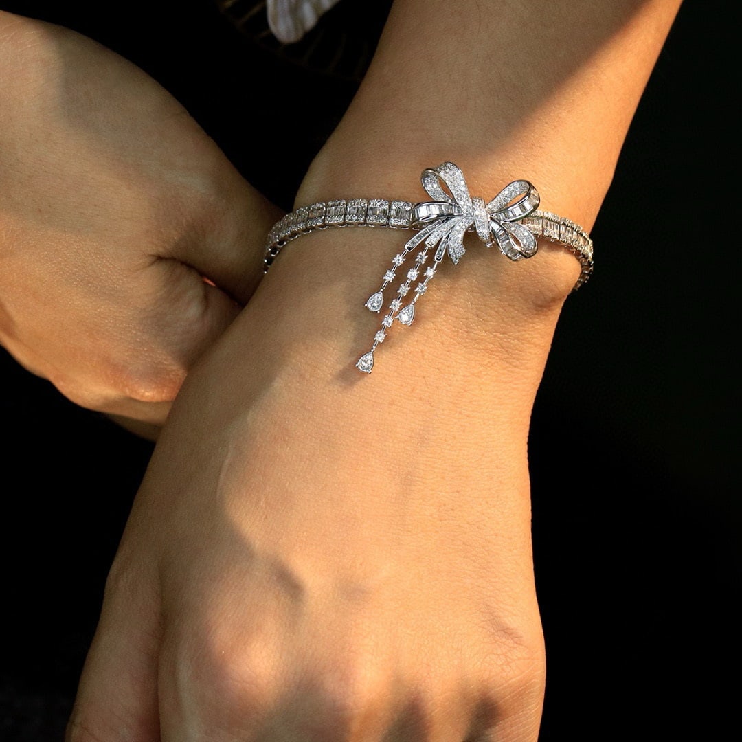 14k Gold 7.8 Ct Natural H Diamond Necklace - 5