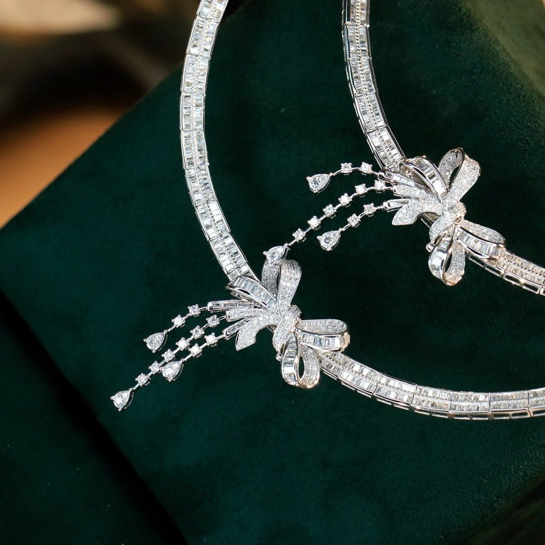 14k Gold 7.8 Ct Natural H Diamond Necklace - 9