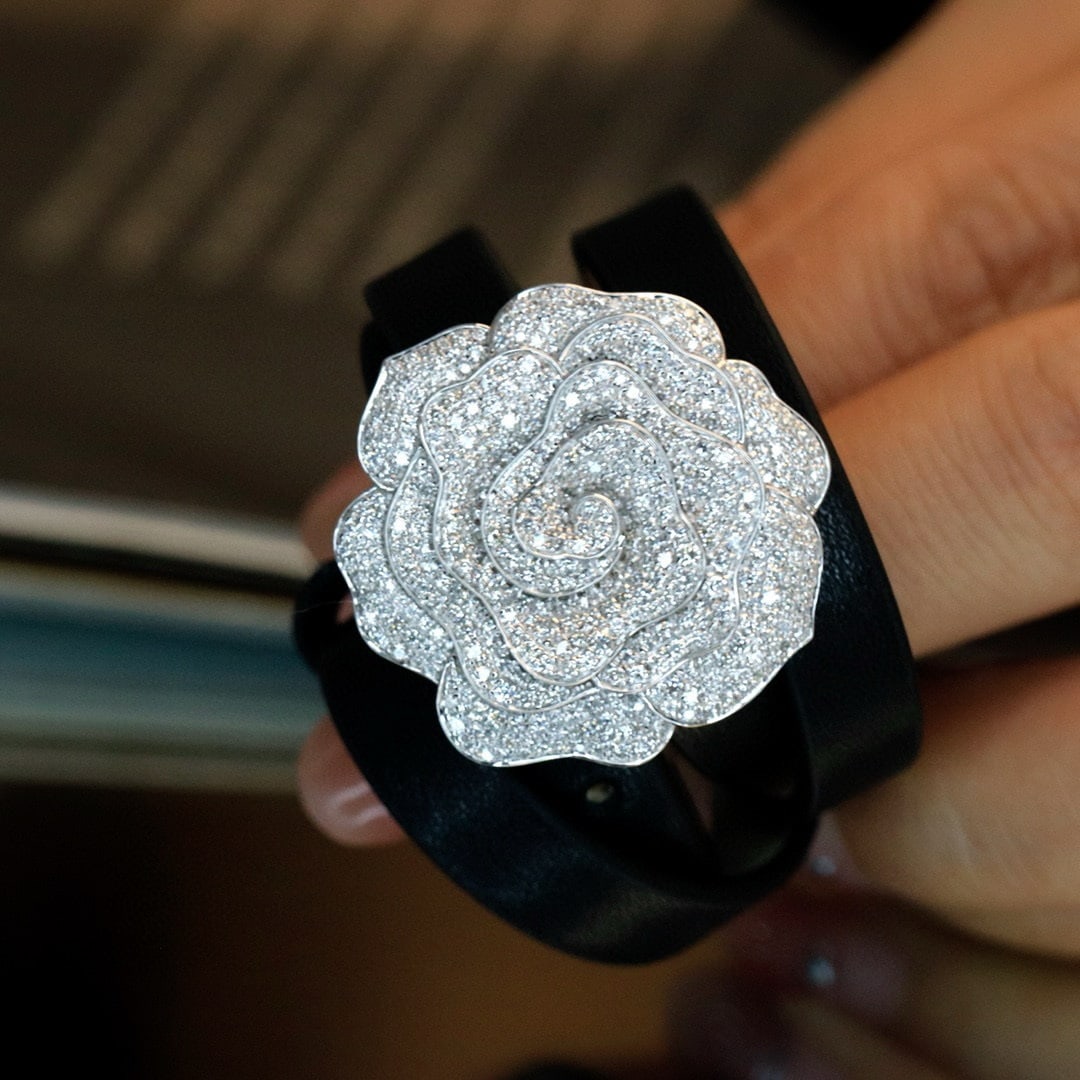 14k Gold 1.70 Ct Natural H Diamond & Flowers Brooch/pendant( Without Chain ) - 4