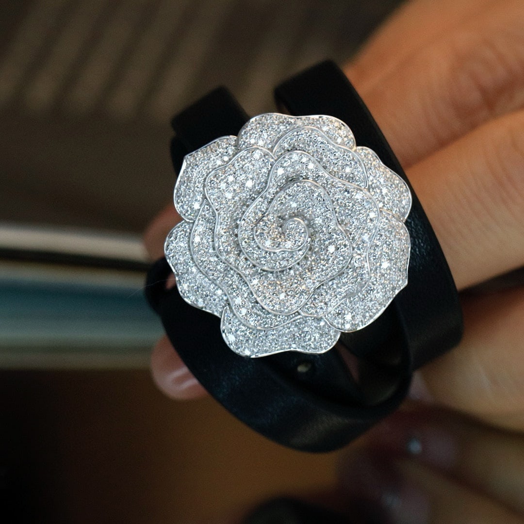 14k Gold 1.70 Ct Natural H Diamond & Flowers Brooch/pendant( Without Chain ) - 5