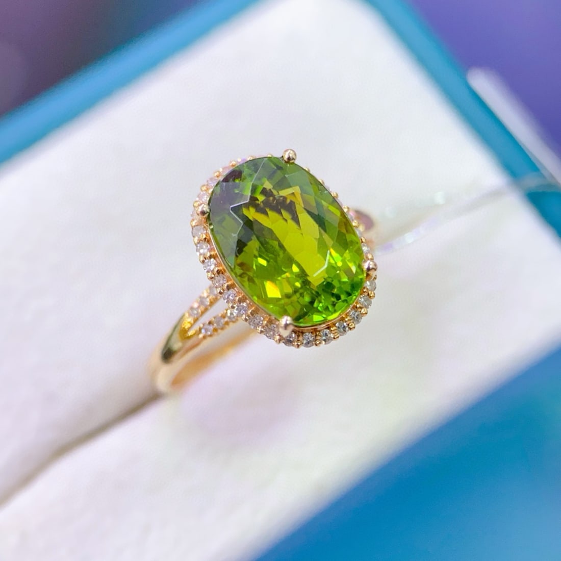 14k Gold 4.03 Ctw Natural Tourmaline & Diamond Ring - 3