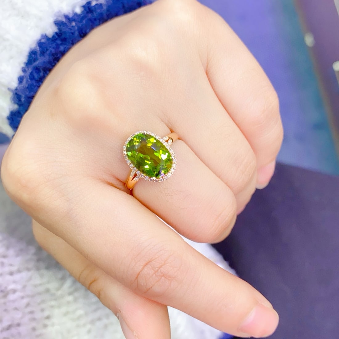 14k Gold 4.03 Ctw Natural Tourmaline & Diamond Ring - 6