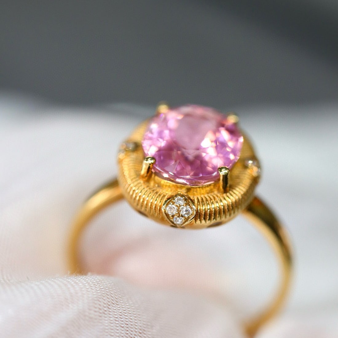 14k Gold 2.46 Ctw Natural Tourmaline & Diamond Ring - 3