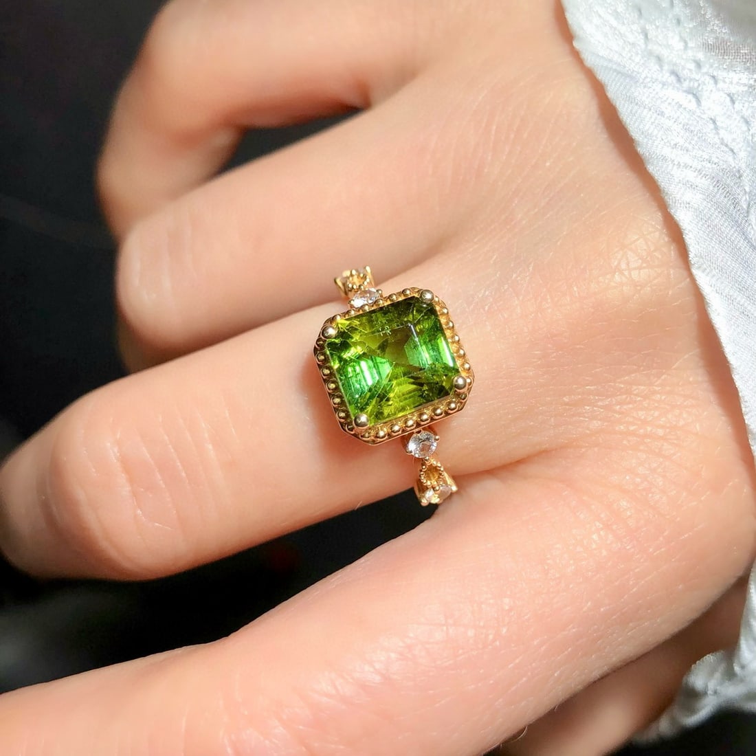 14k Gold 3.86 Ctw Natural Tourmaline & Diamond Ring - 2