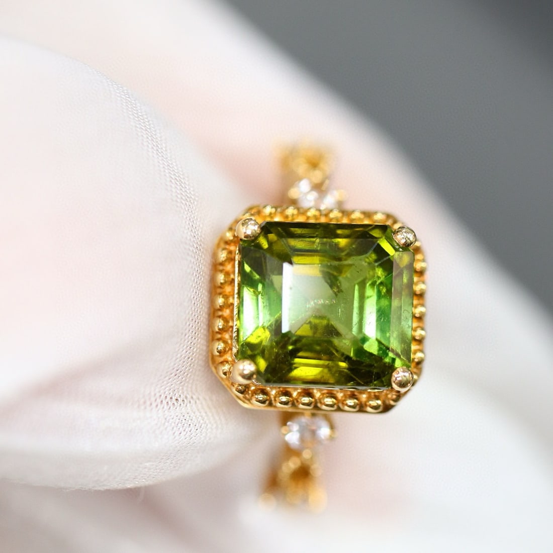 14k Gold 3.86 Ctw Natural Tourmaline & Diamond Ring - 6