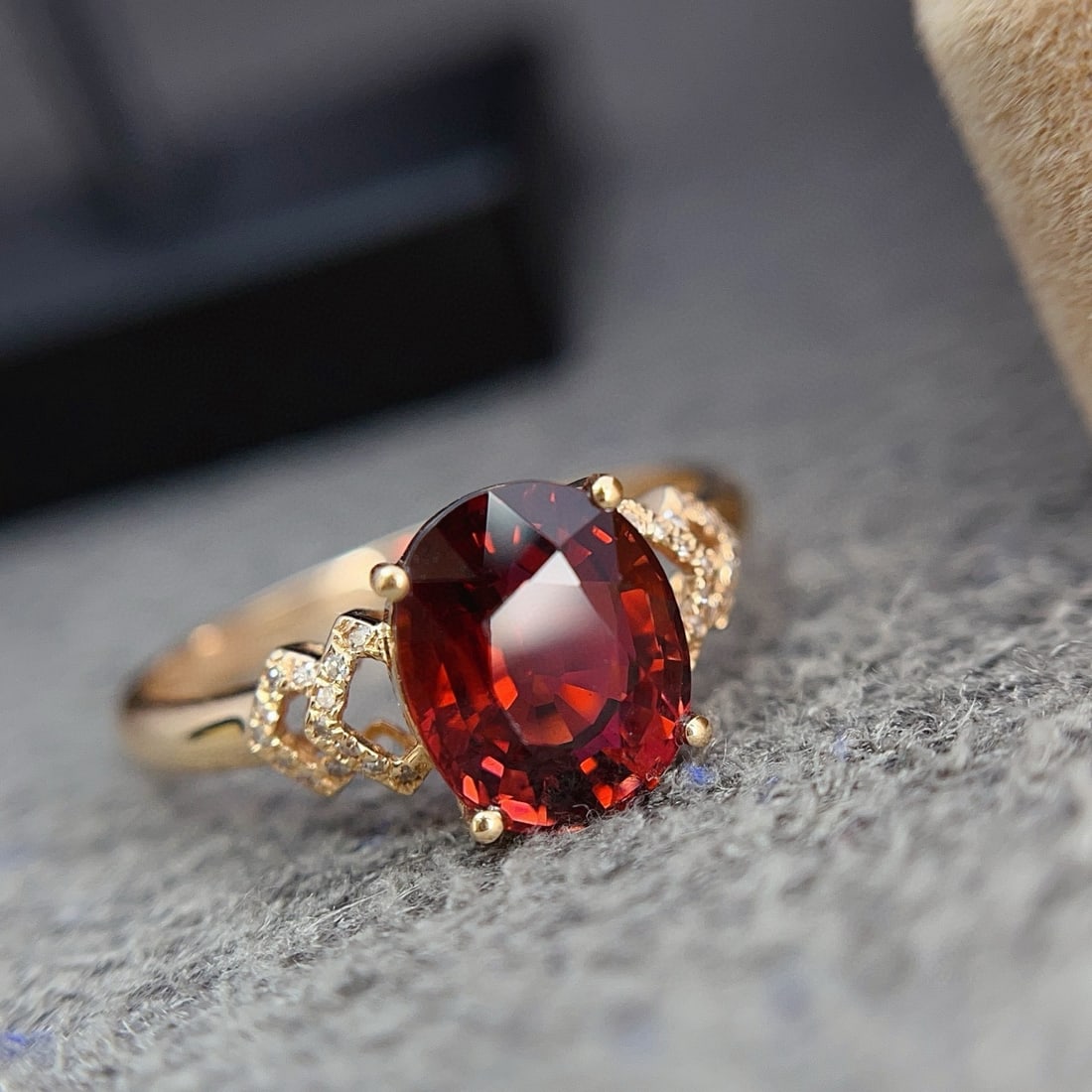 14k Gold 2.30 Ct Natural Tourmaline & Diamond Ring - 6