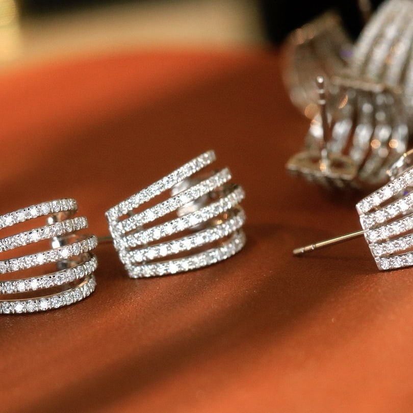 14k Gold 1.16 Ct Natural H Diamond Earrings - 2