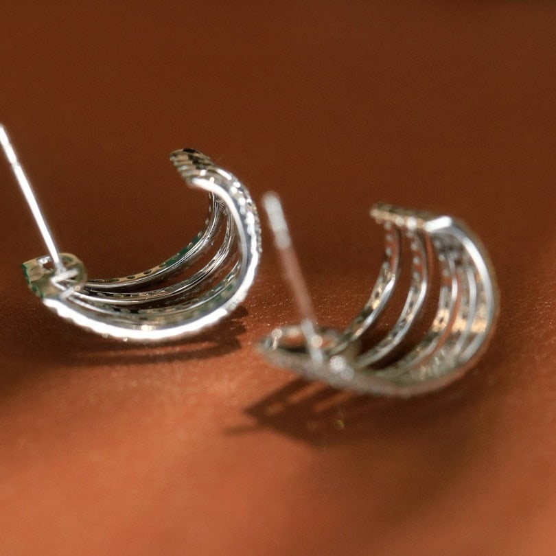 14k Gold 1.16 Ct Natural H Diamond Earrings - 5