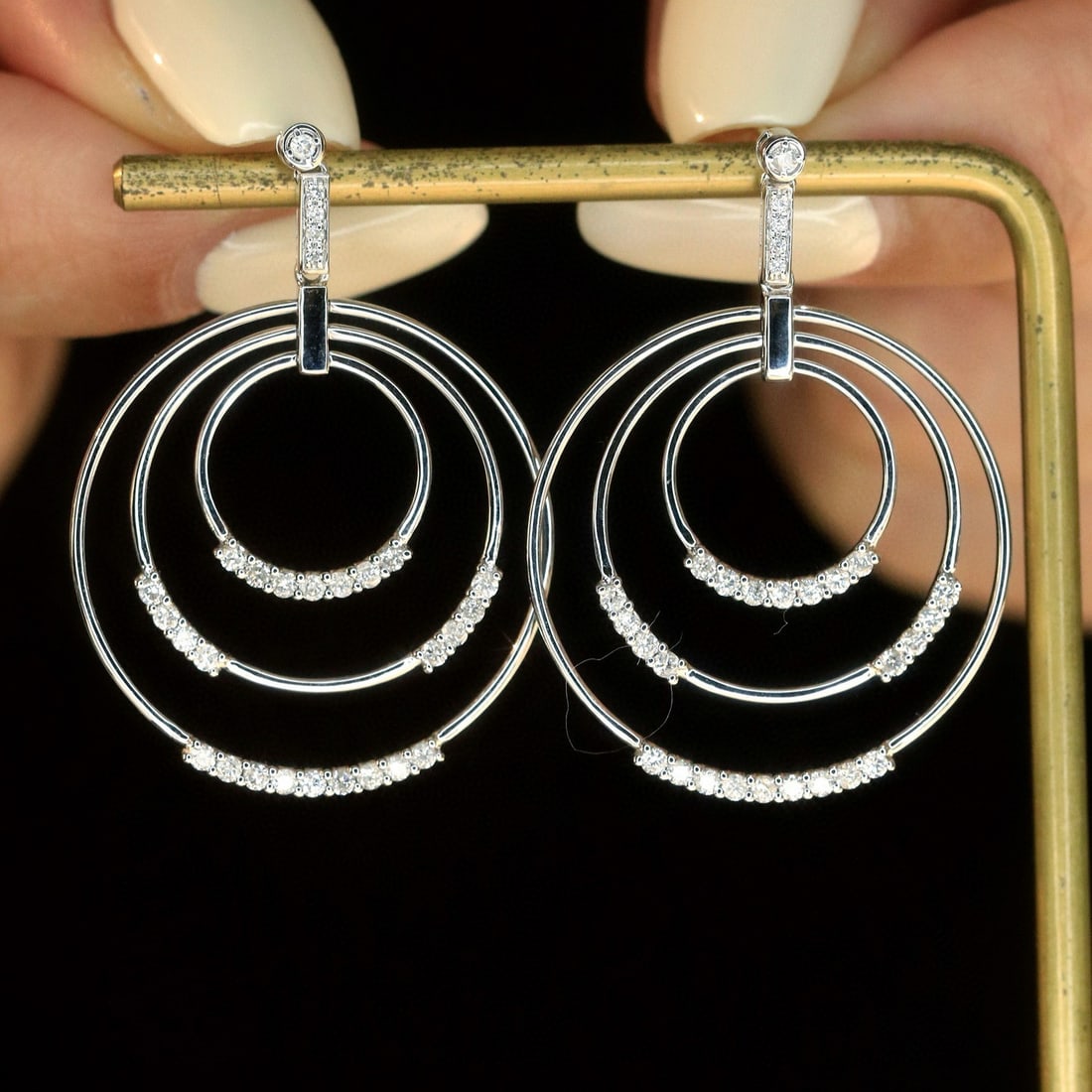 14k Gold 0.62 Ct Natural H Diamond Earrings - 2