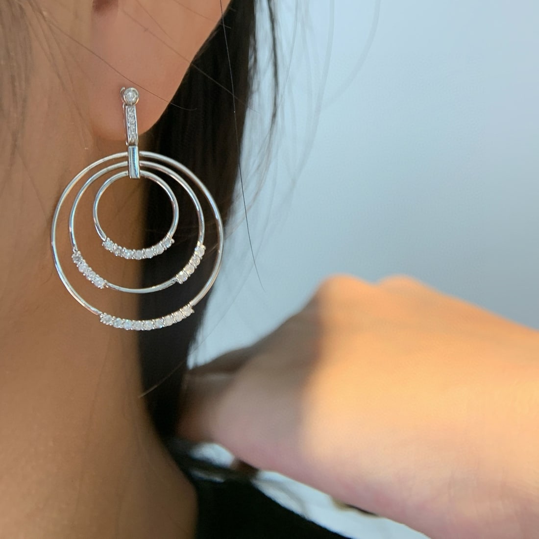 14k Gold 0.62 Ct Natural H Diamond Earrings - 5