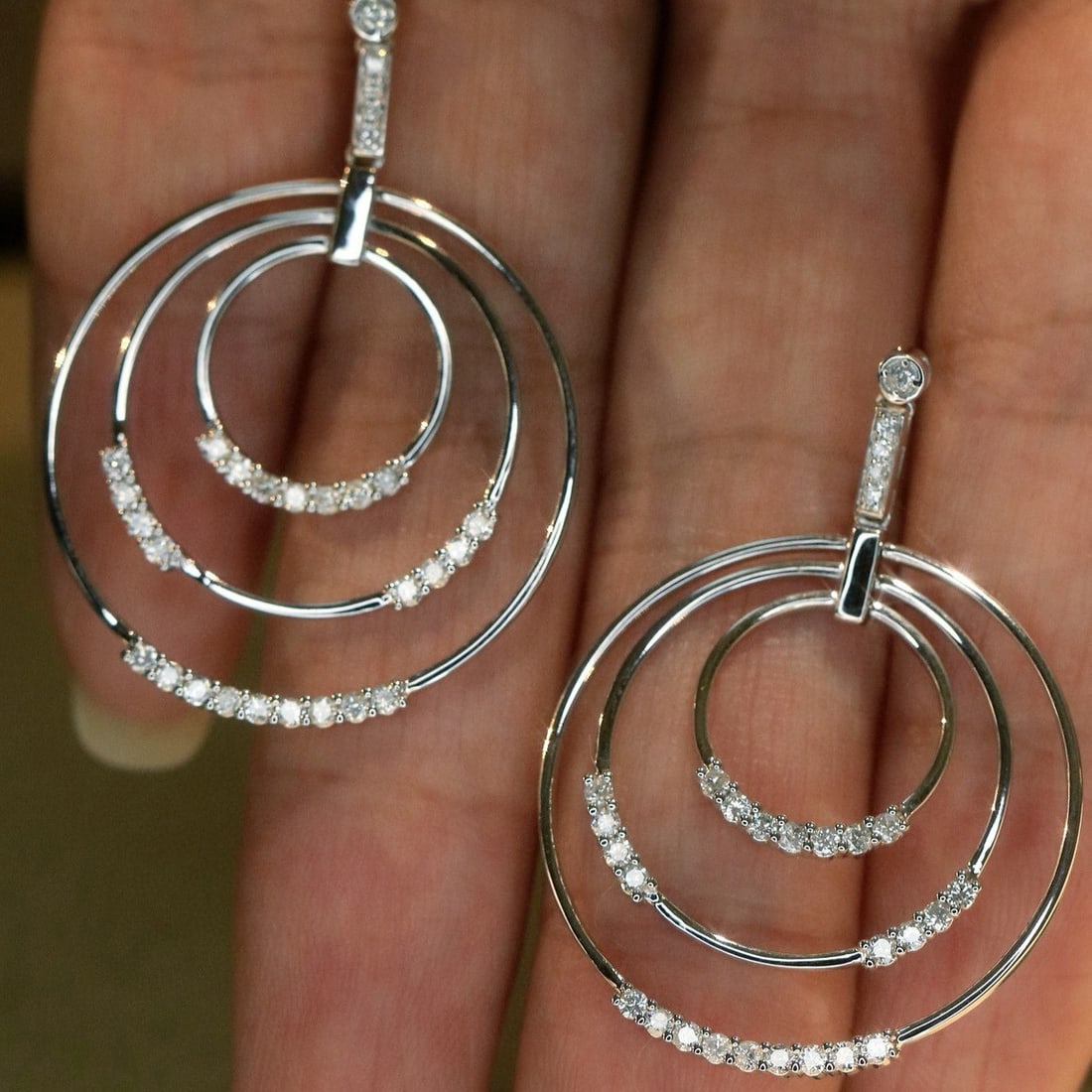 14k Gold 0.62 Ct Natural H Diamond Earrings - 8