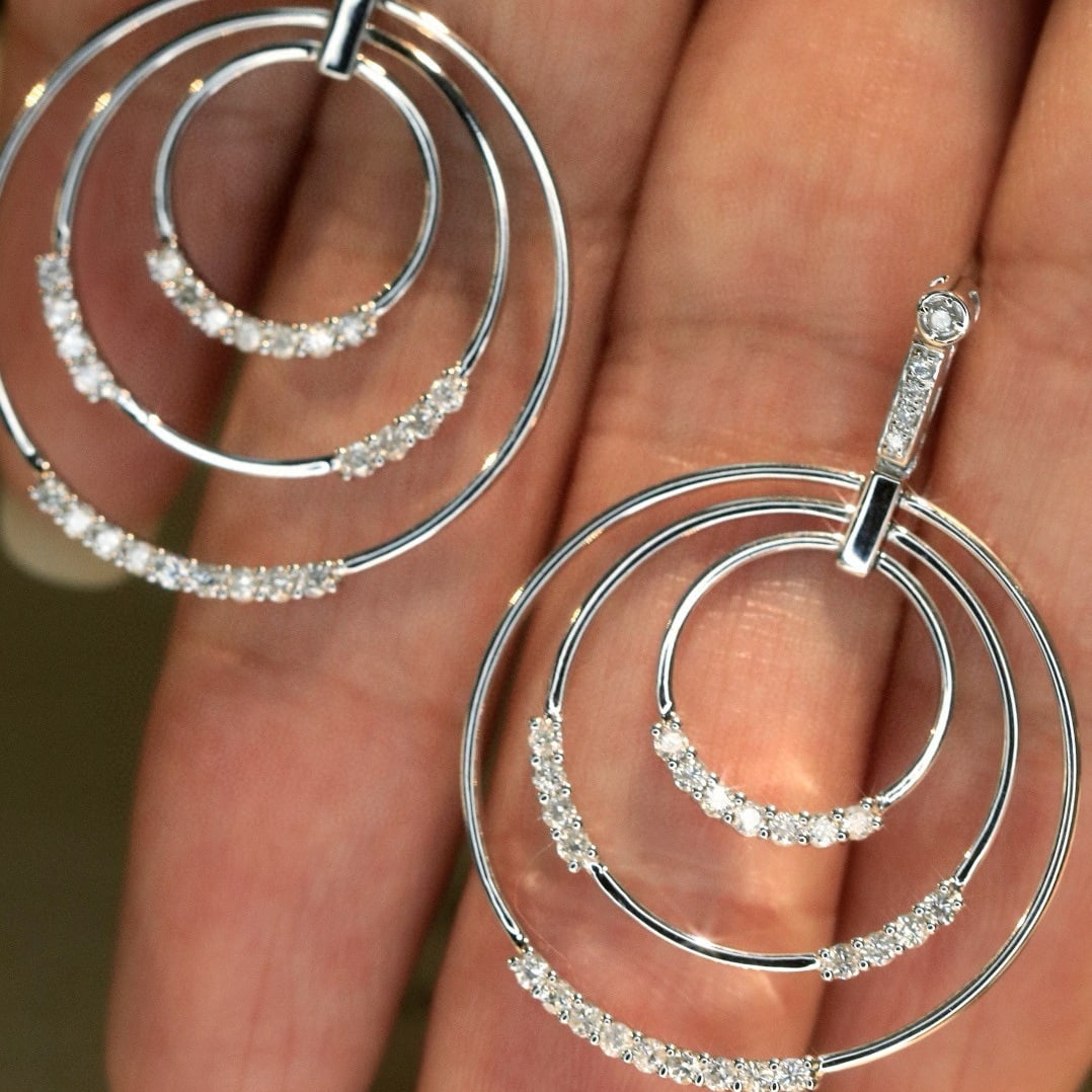 14k Gold 0.62 Ct Natural H Diamond Earrings - 9