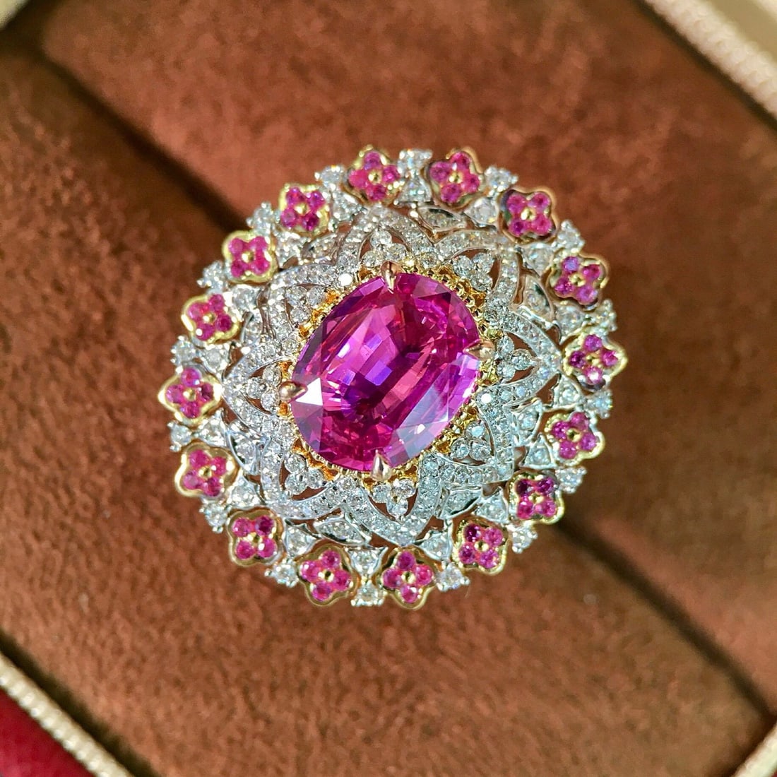 14k Gold 3.04 Ctw Natural Sapphire & Diamond Ring - 2