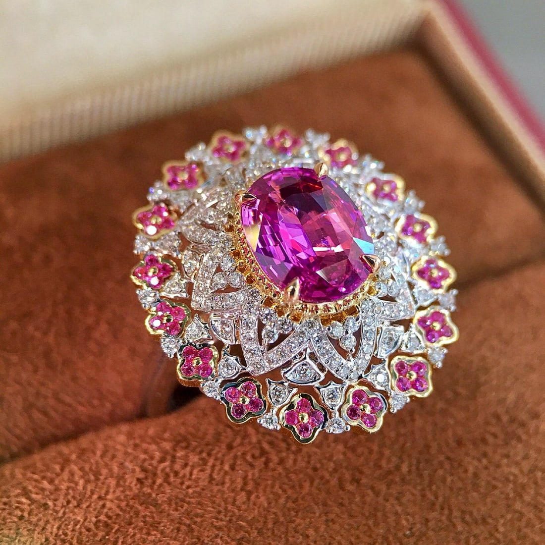 14k Gold 3.04 Ctw Natural Sapphire & Diamond Ring - 3