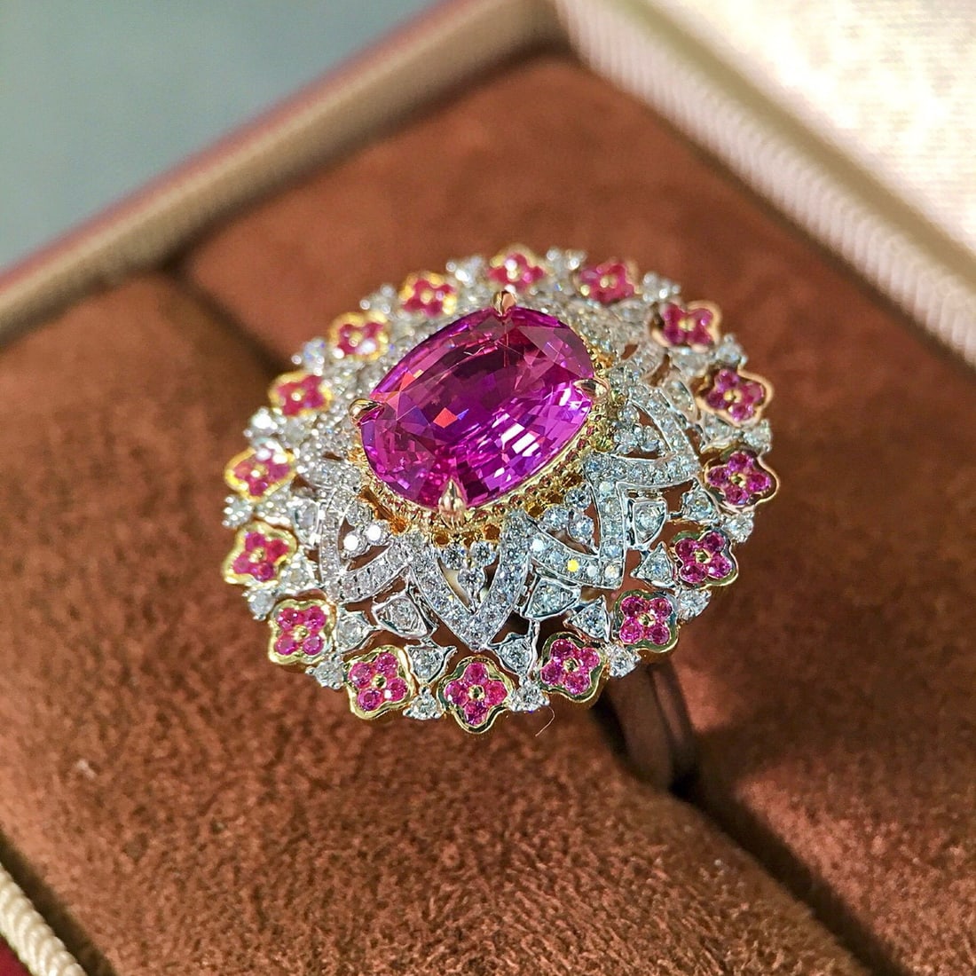 14k Gold 3.04 Ctw Natural Sapphire & Diamond Ring - 5