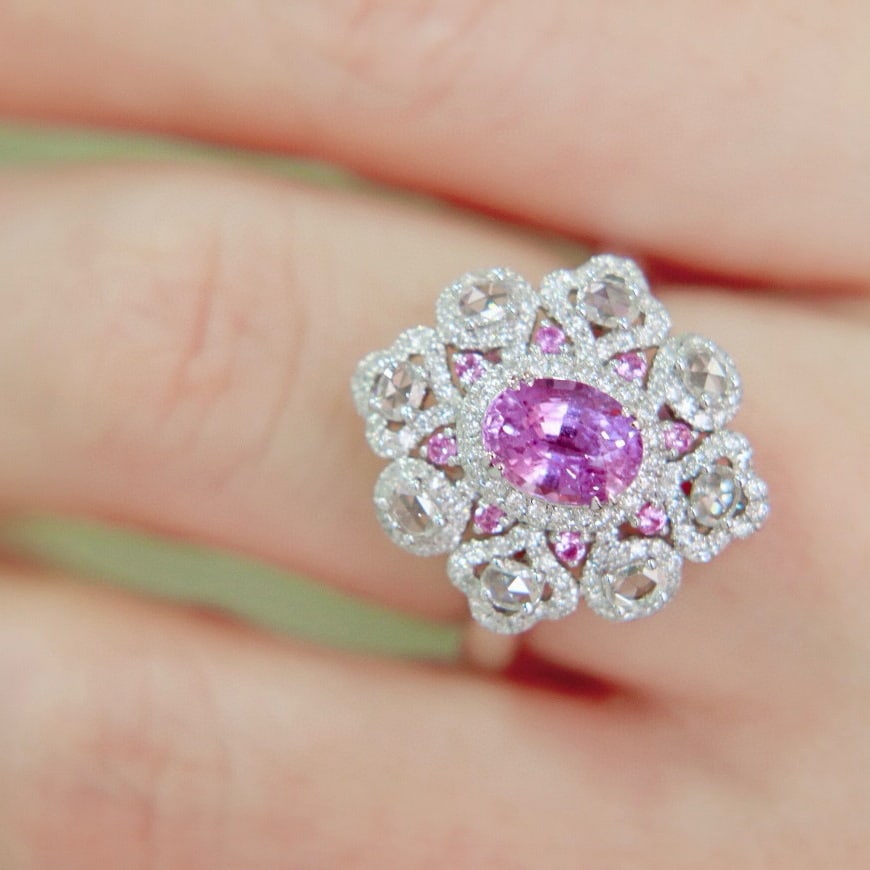 14k Gold 2.07 Ctw Natural Sapphire & Diamond Ring/pendant( Without Chain ) - 5