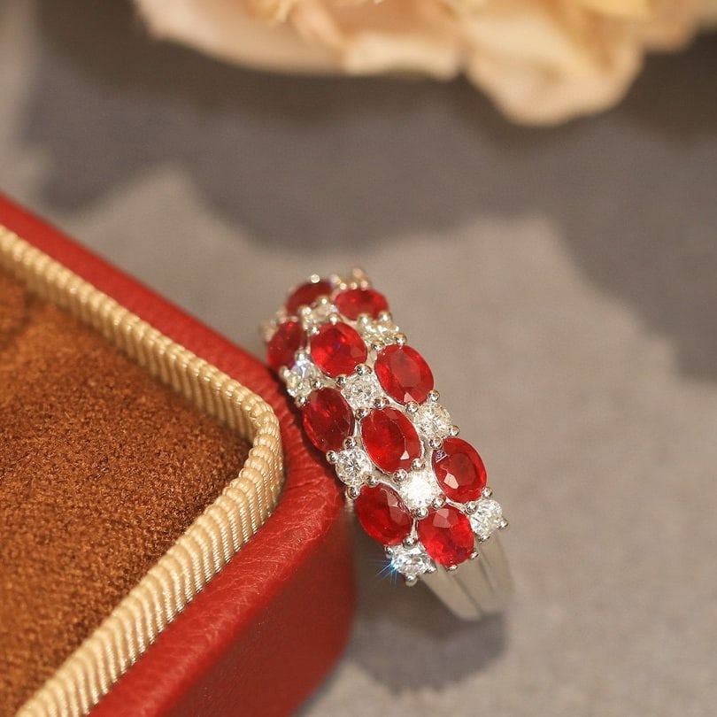 14k Gold 2.39 Ctw Natural Ruby & Diamond Ring - 3