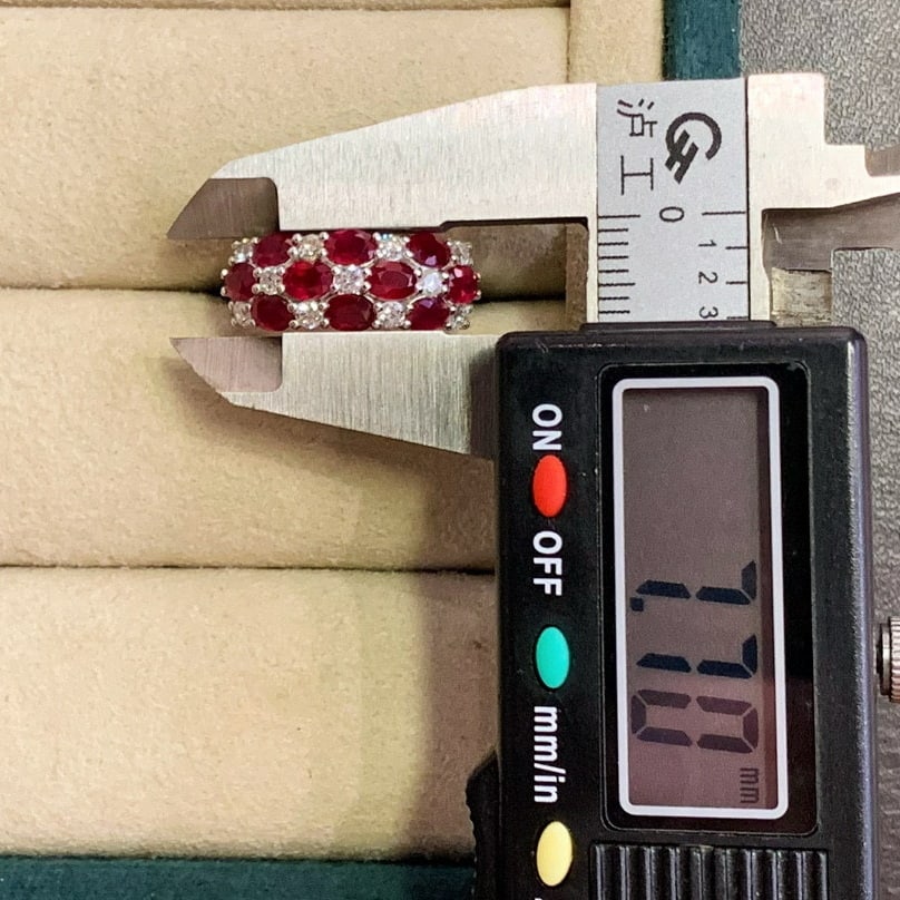 14k Gold 2.39 Ctw Natural Ruby & Diamond Ring - 7