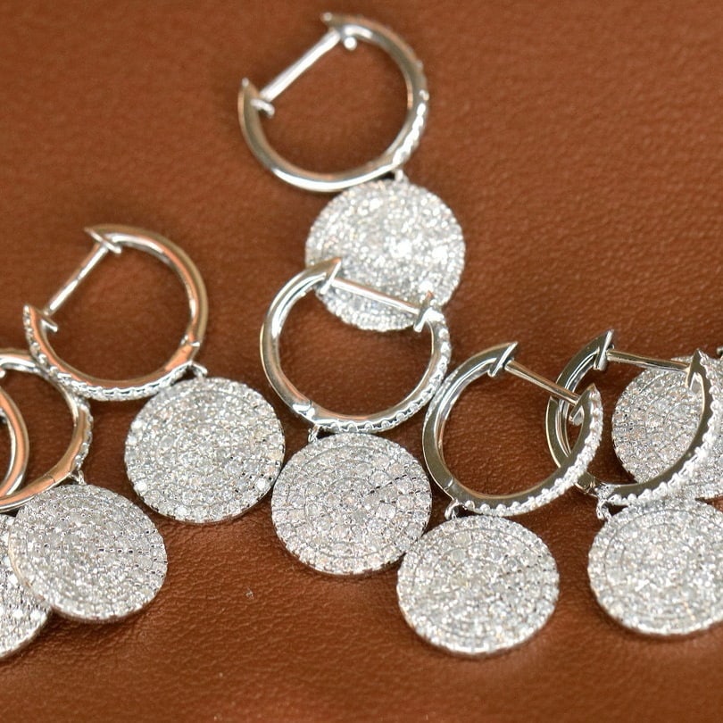 14k Gold 1 Ct Natural H Diamond Earrings - 4