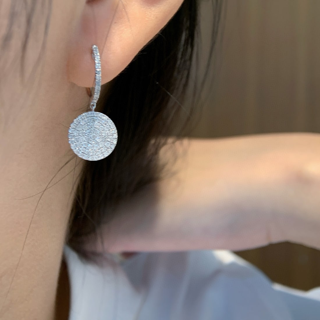 14k Gold 1 Ct Natural H Diamond Earrings - 6