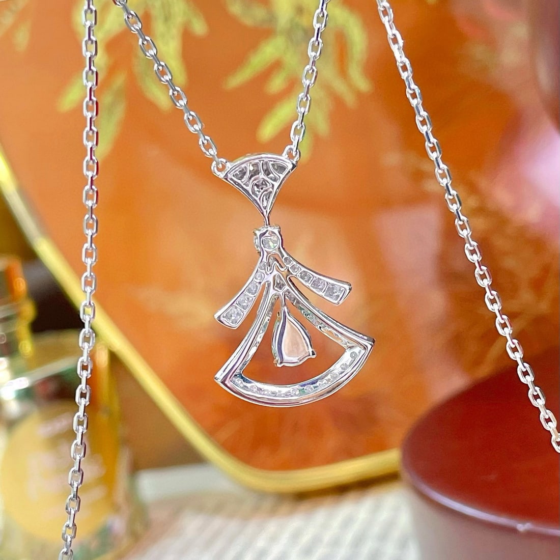 14k Gold 1.09 Ctw Natural Emerald & Diamond Necklace - 3