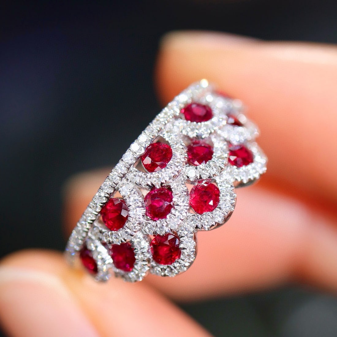 14k Gold 1.66 Ctw Natural Ruby & Diamond Ring - 2