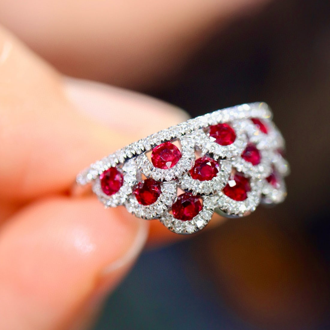 14k Gold 1.66 Ctw Natural Ruby & Diamond Ring - 4