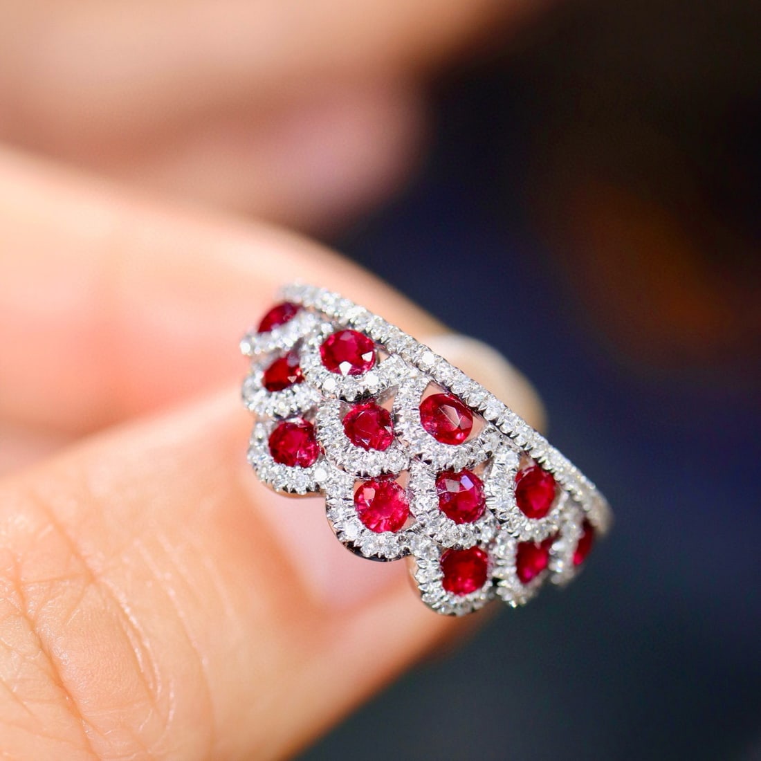 14k Gold 1.66 Ctw Natural Ruby & Diamond Ring - 5