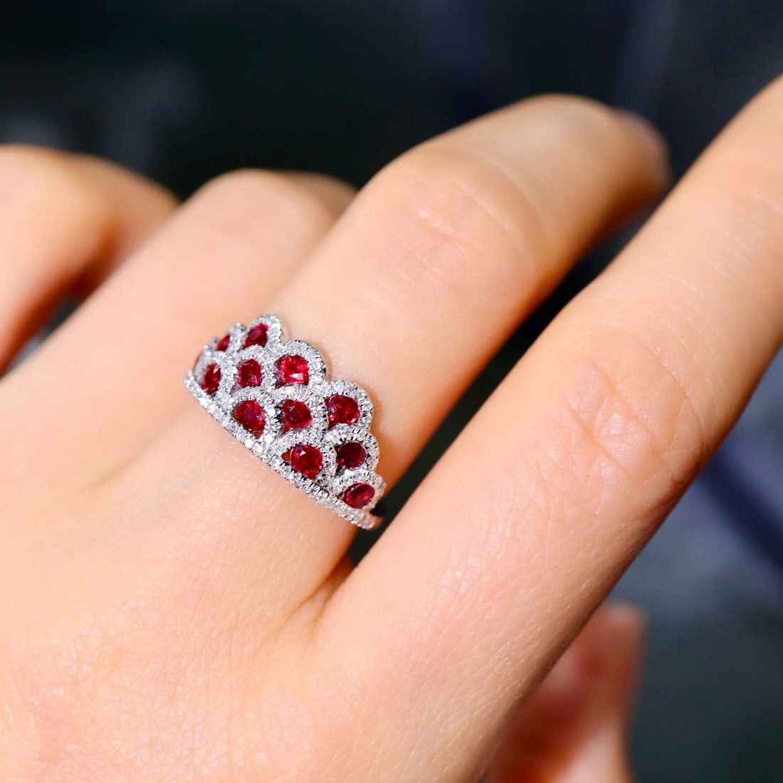 14k Gold 1.66 Ctw Natural Ruby & Diamond Ring - 6