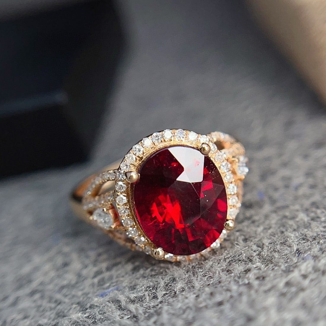 14k Gold 3.00 Ct Natural Tourmaline & Diamond Ring - 3