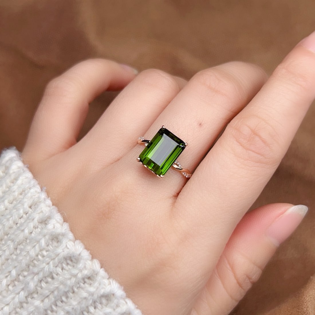 14k Gold 4.80 Ctw Natural Tourmaline & Diamond Ring - 2