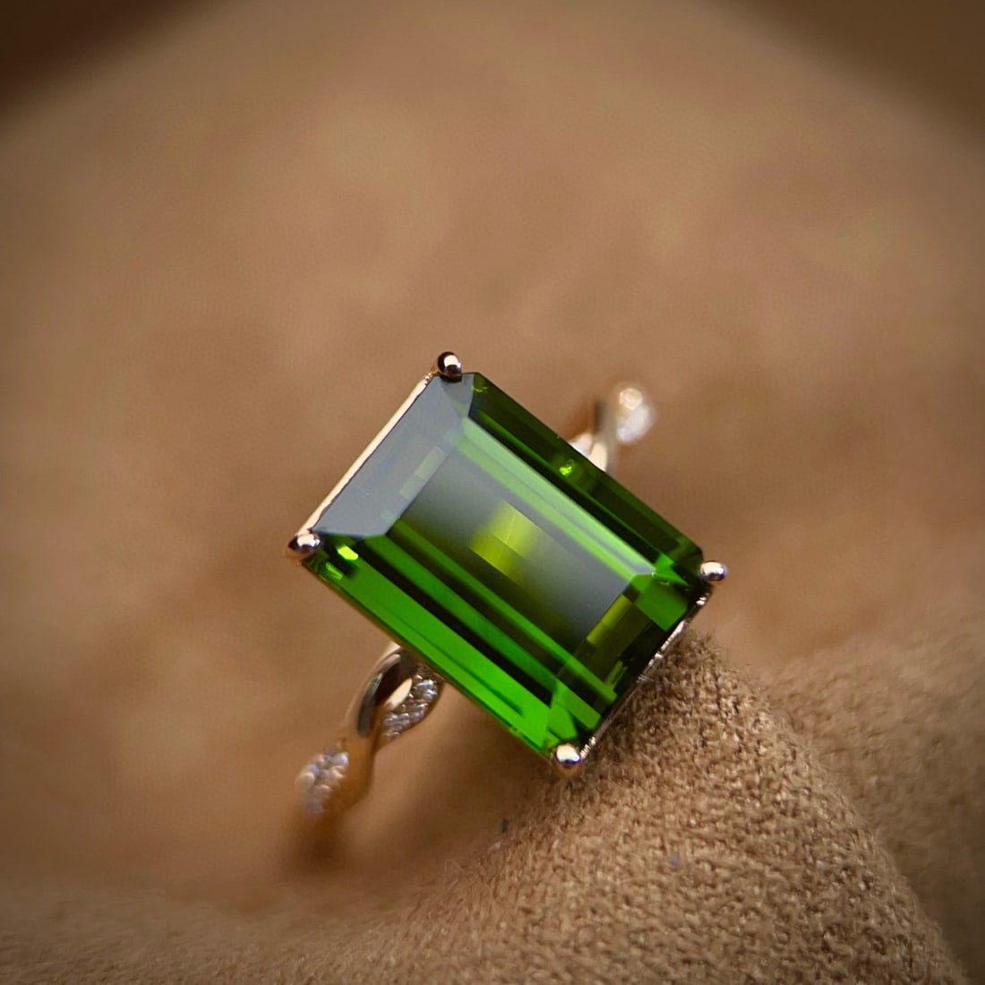 14k Gold 4.80 Ctw Natural Tourmaline & Diamond Ring - 4