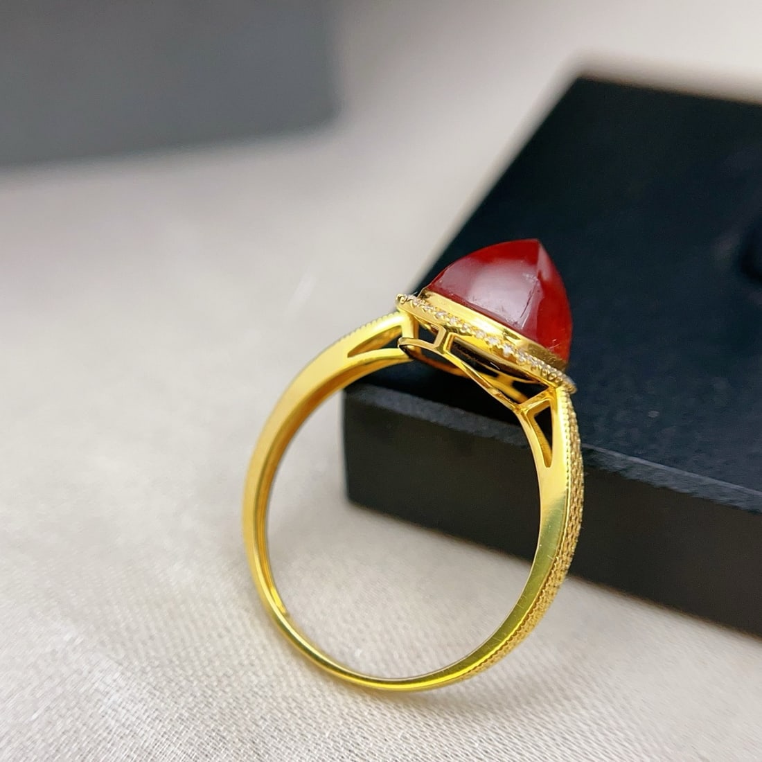 14k Gold 3.60 Ct Natural Spessartine & Diamond Ring - 4