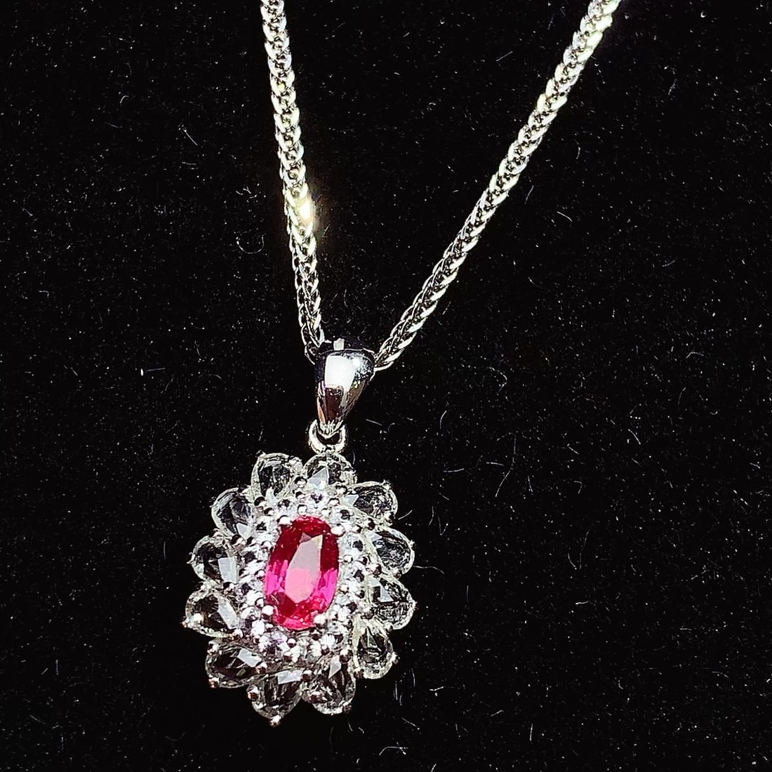 14k Gold 0.55 Ct Natural Ruby & Sapphire Pendant( Without Chain ) - 2