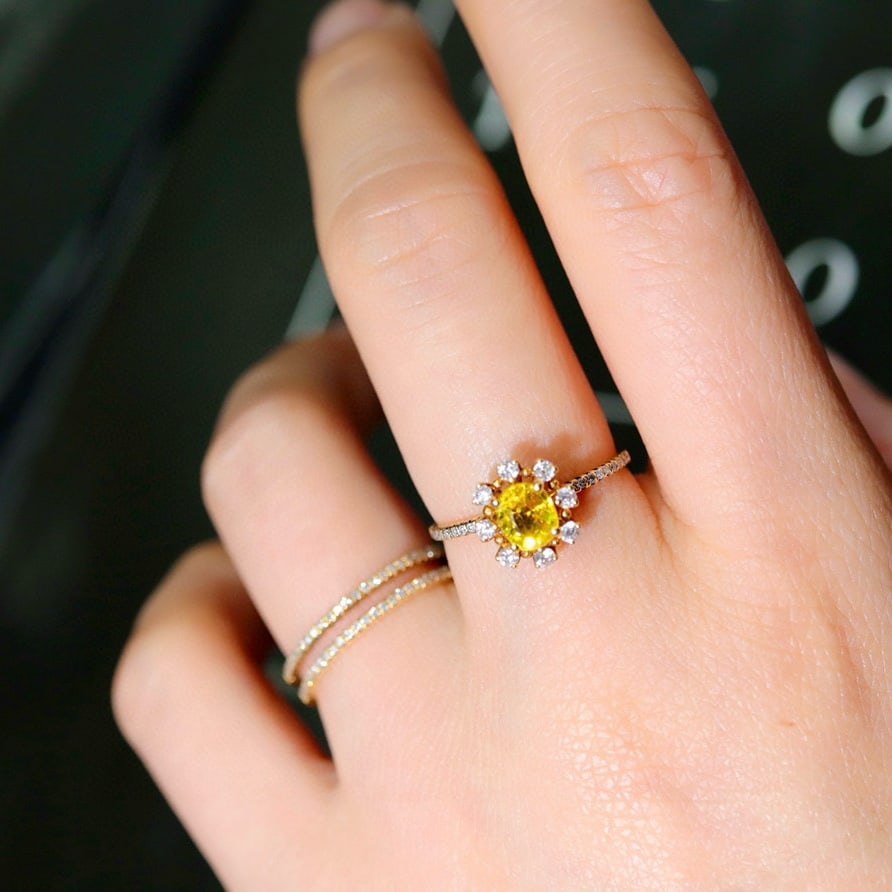 14k Gold 1.27 Ctw Natural Sapphire & Diamond Ring - 3