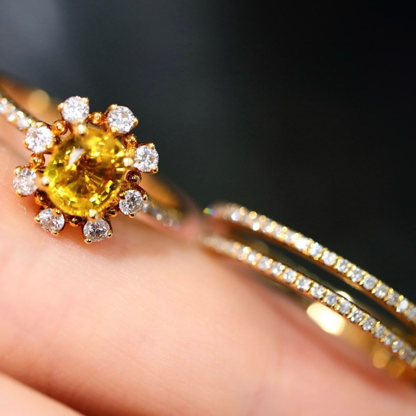 14k Gold 1.27 Ctw Natural Sapphire & Diamond Ring - 6