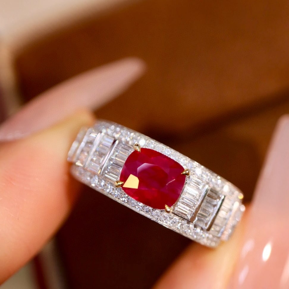 14k Gold 1.78 Ctw Natural Ruby & Diamond Ring - 5